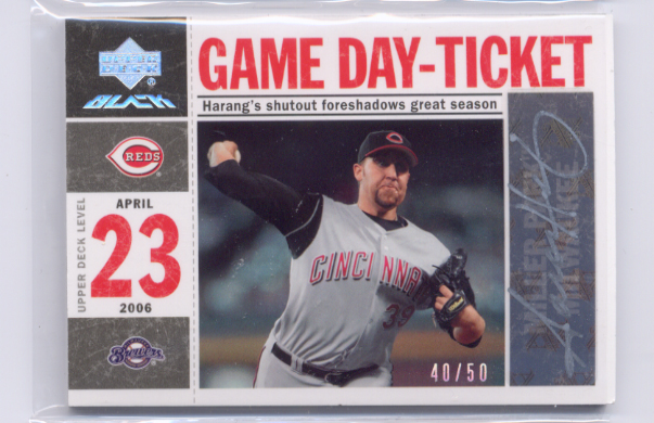 2007 UD Black Game Day Lineup Autographs #AH Aaron Harang