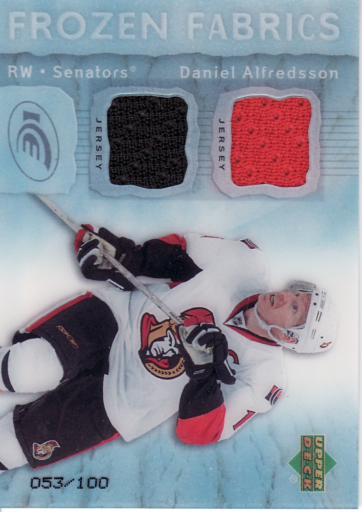 2007-08 Upper Deck Ice Frozen Fabrics Parallel #FFDA Daniel Alfredsson