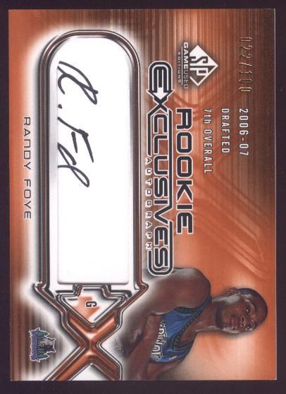2006-07 SP Game Used Rookie Exclusive Autographs #RF Randy Foye