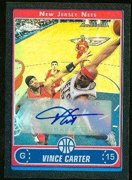 2006-07 Topps Chrome Autographs Refractors Black #12 Vince Carter B