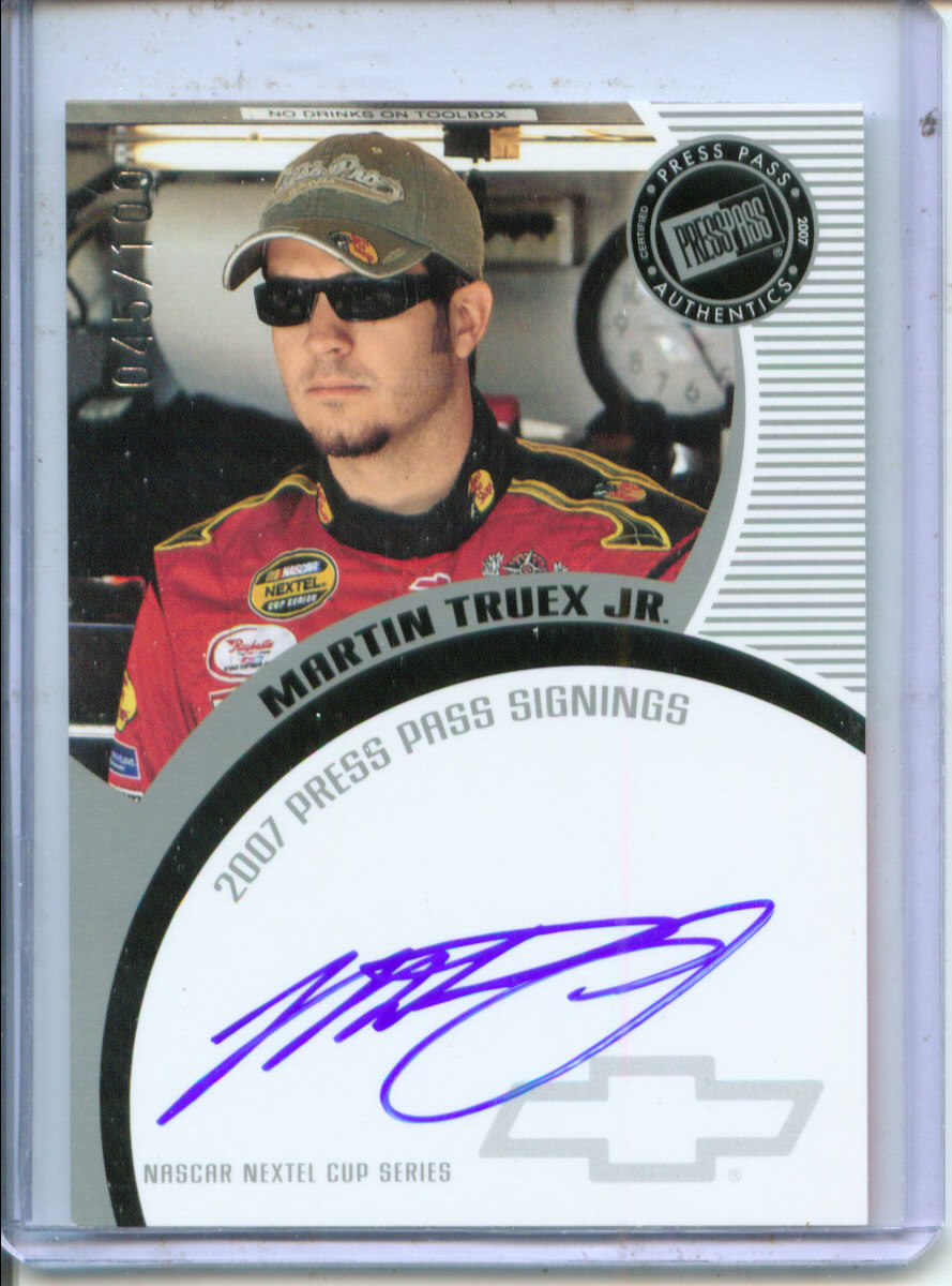 2007 Press Pass Signings Silver #53 Martin Truex Jr. NC P/S/T