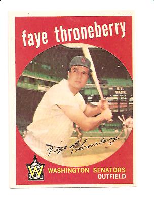 1959 Topps #534 Faye Throneberry EXMT Actual scan