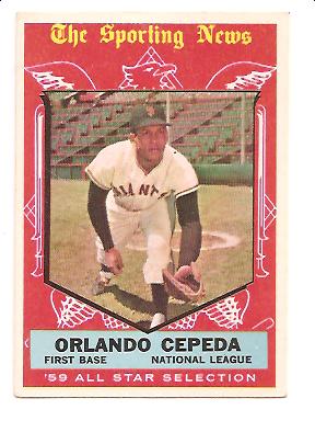 1959 Topps #553 Orlando Cepeda AS EXMT Actual scan