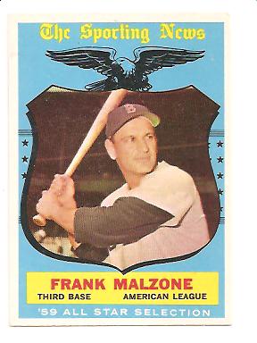 1959 Topps #558 Frank Malzone AS EXMT Actual scan