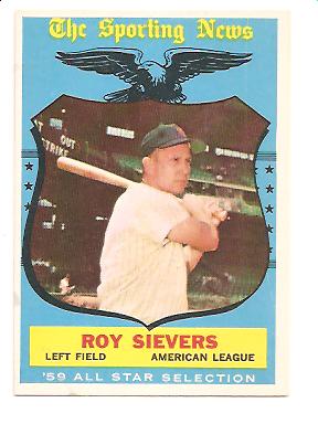 1959 Topps #566 Roy Sievers AS EXMT Actual scan