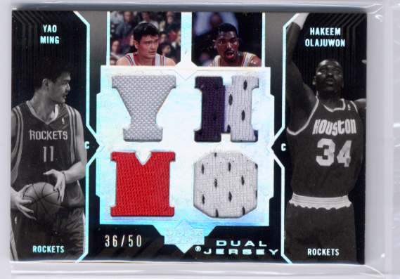 2006-07 UD Black Jerseys Dual #OM Yao Ming/Hakeem Olajuwon