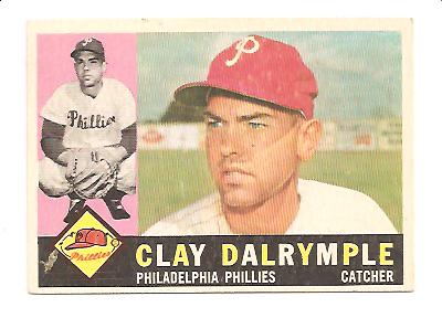 1960 Topps #523 Clay Dalrymple RC EX Actual scan