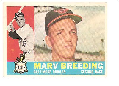 1960 Topps #525 Marv Breeding RC EX Actual scan