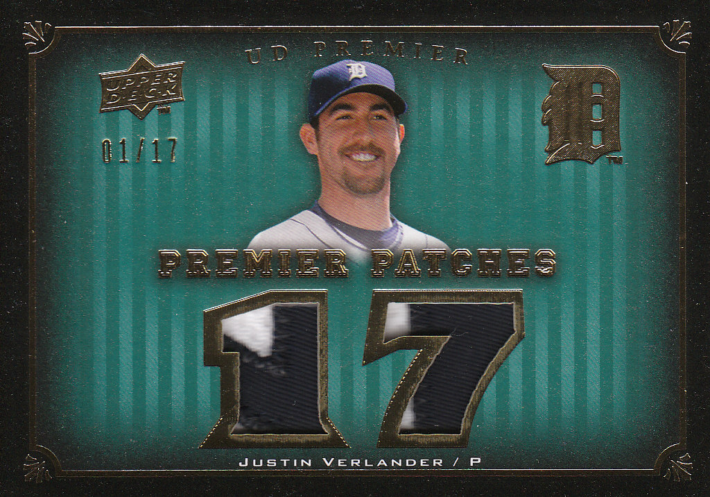 2008 Upper Deck Premier Patches Gold Milestones #VE Justin Verlander/17