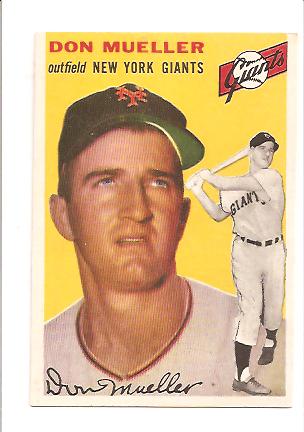 1954 Topps #42 Don Mueller EXMT Actual scan