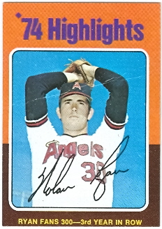 1975 Topps Mini #5 Nolan Ryan HL/Fans 300 for/3rd Year in a Row
