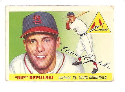 1955 Topps #55 Rip Repulski EX Actual scan
