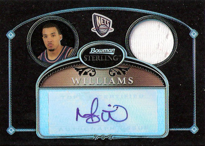 2006-07 Bowman Sterling Refractors Black #95 Marcus Williams JSY AU