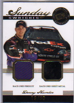 2007 Press Pass Legends Sunday Swatches Gold #DHSS Denny Hamlin
