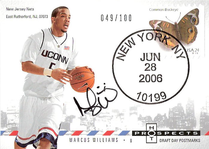2006-07 Fleer Hot Prospects Draft Day Postmarks Autographs #MW Marcus Williams