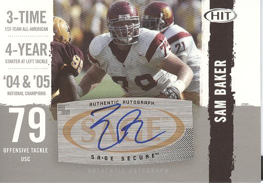 2008 SAGE HIT Autographs Silver #A15 Sam Baker