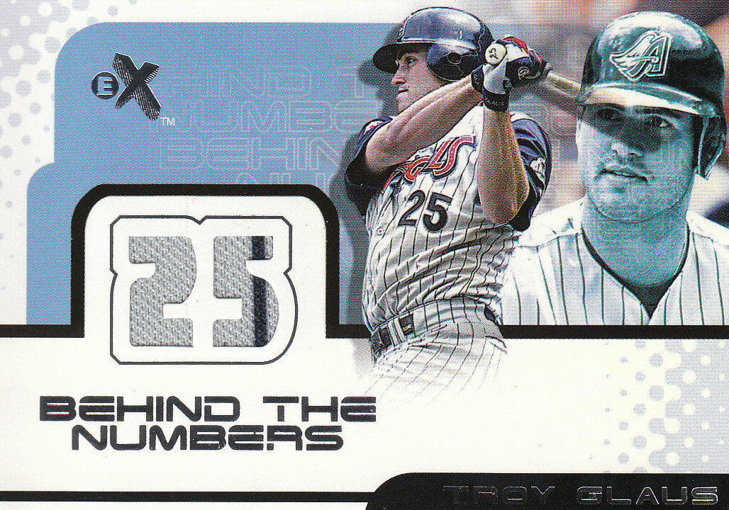 2001 E-X Behind the Numbers Game Jersey #BH29 Troy Glaus