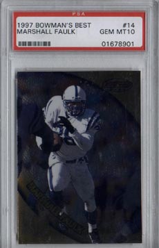 1997 Bowman's Best Football #14 Marshall Faulk PSA Gem Mint 10 Indianapolis COLTS AWESOME!!
