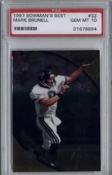 1997 Bowman's Best Football #32 Mark Brunell PSA Gem Mint 10 Jacksonville JAGUARS AWESOME!!!