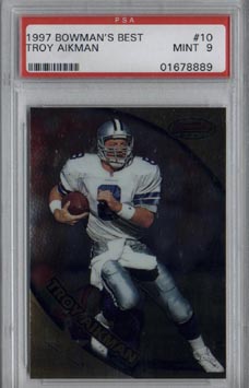 1997 Bowman's Best Football #10 Troy Aikman Mint PSA 9 Dallas COWBOYS BEAUTIFUL!!