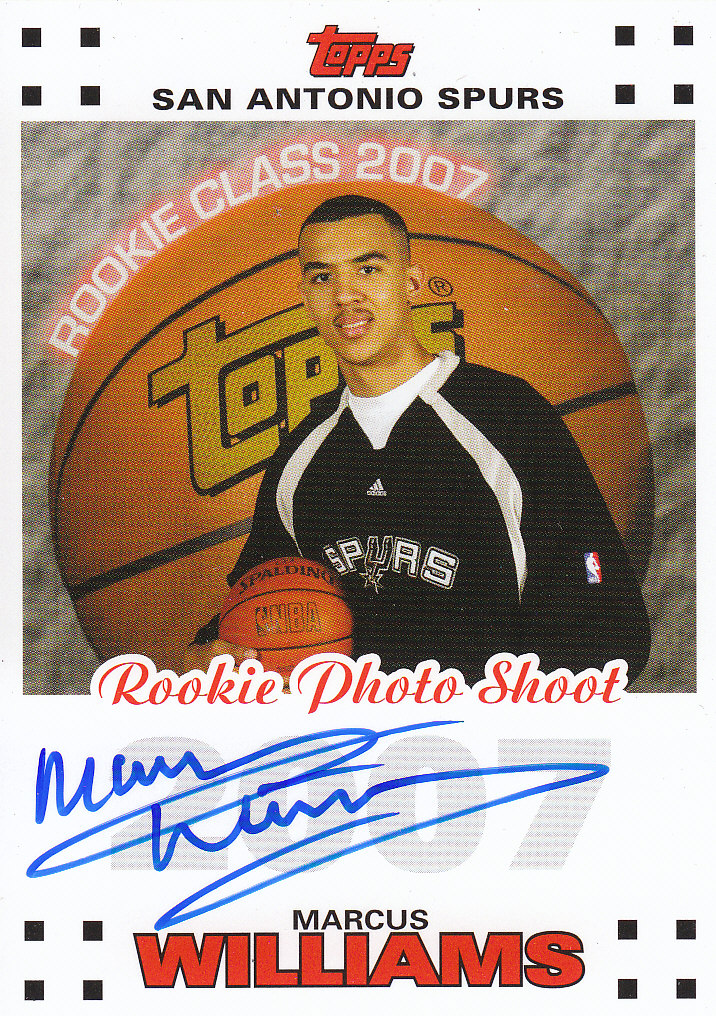 2007-08 Topps Rookie Photo Shoot Autographs #MW Marcus Williams