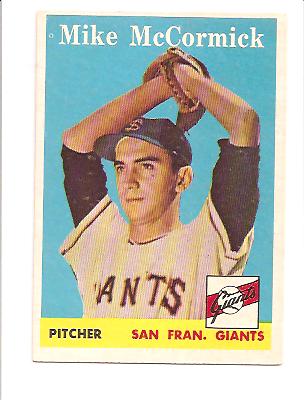 1958 Topps #37 Mike McCormick RC/UER Photo actually/Ray Monzant