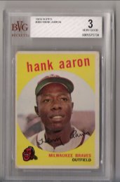 1959 Topps #380 Hank Aaron BVG 3 VG Milwaukee BRAVES NICE!