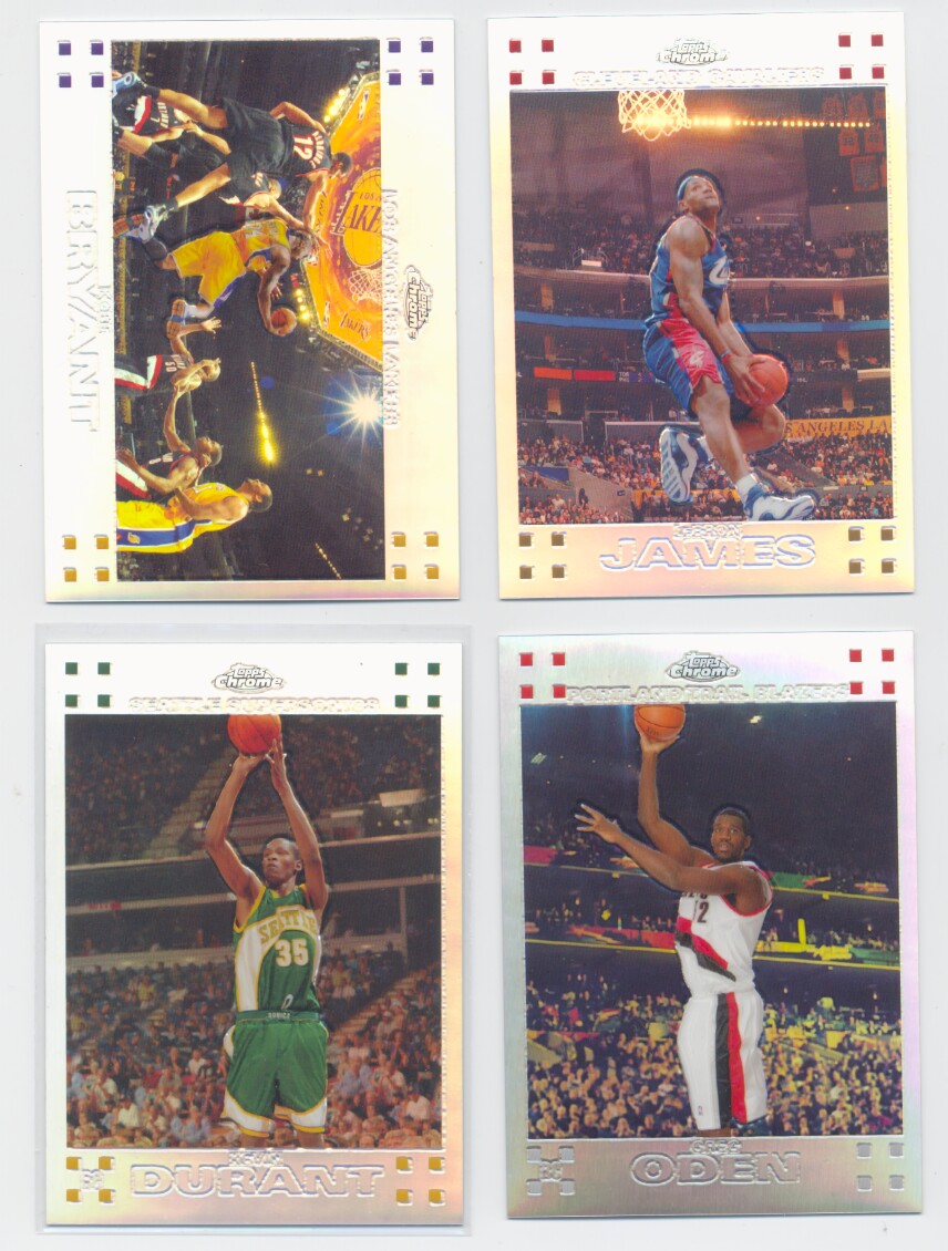2007-08 Topps Chrome Basketball Refractor Set 1-160