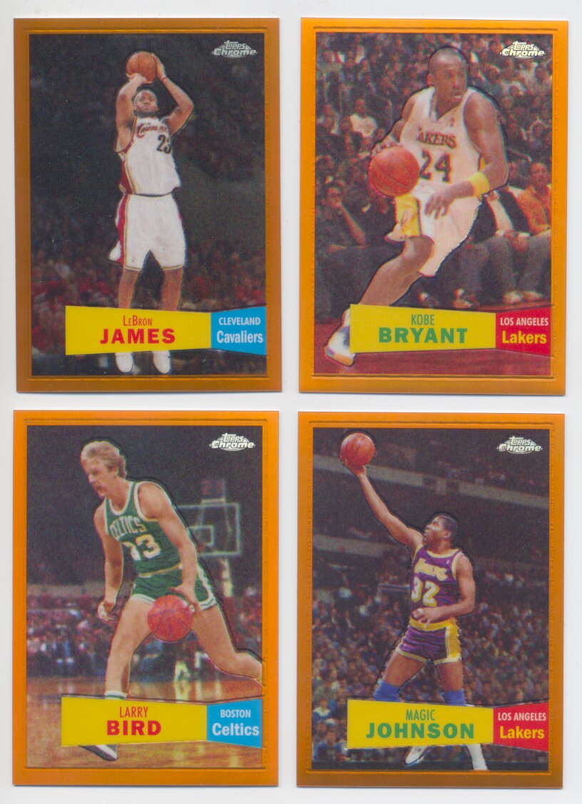 2007-08 Topps Chrome Basketball Orange Refractor '57-'58 Variation Set - 50 Cards