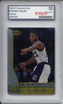1996-97 Bowman's Best #R5 Ray Allen RC Graded Gem Mint 10