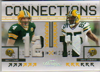 2008 Playoff Prestige Connections Materials Prime #13 Brett Favre/Greg Jennings