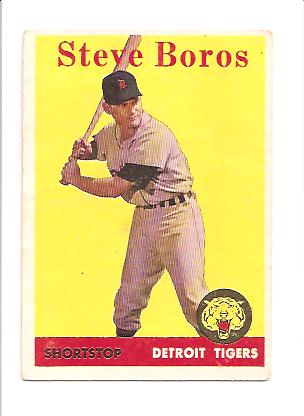 1958 Topps #81A Steve Boros RC