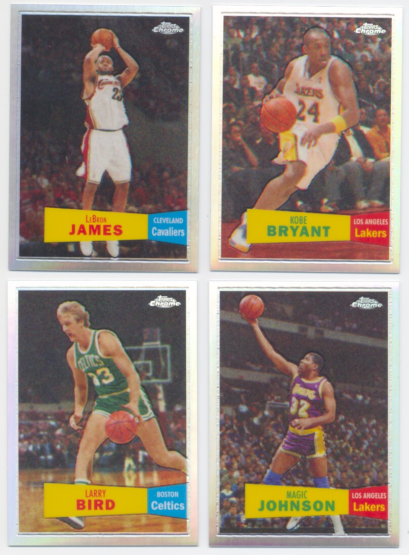 2007-08 Topps Chrome '57-'58 Variation Basketball REFRACTOR Set - 50 cards