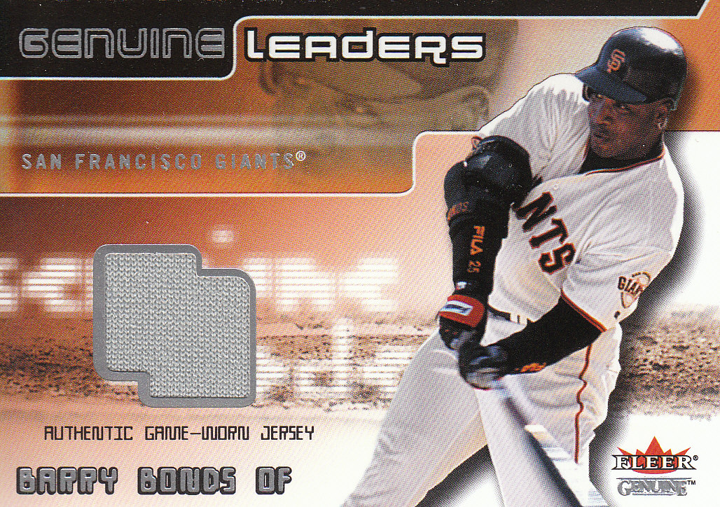 2002 Fleer Genuine Leaders Game Jersey #4 Barry Bonds