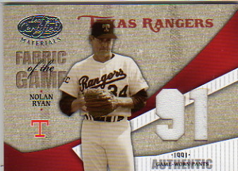 2004 Leaf Certified Materials Fabric of the Game Jersey Year #86 Nolan Ryan Rgr Pants/91