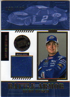 2008 Press Pass Stealth Battle Armor Drivers #BAD12 Kurt Busch Race-Used Sheet Metal Card Serial #030/120