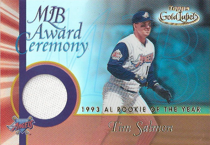 2001 Topps Gold Label MLB Award Ceremony Relics #TS Tim Salmon ROY Jsy