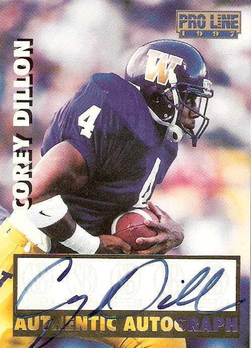 1997 Pro Line Autographs #18 Corey Dillon