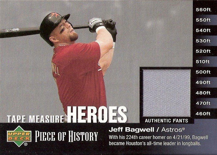 2002 UD Piece of History Tape Measure Heroes Jersey #JB Jeff Bagwell