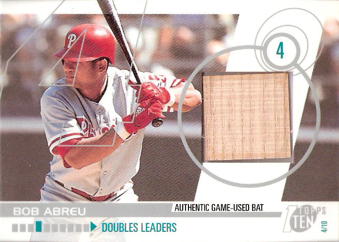 2002 Topps Ten Relics #TTRBA Bob Abreu Bat A