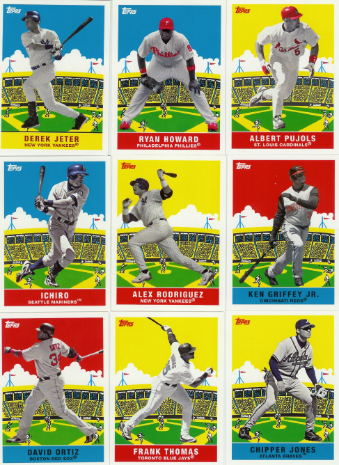 2007 Topps Baseball Flashback Fridays 25 Card Complete Set (1933 DeLong Design) (Includes Pujols, Jeter, Griffey, Alex Rodriguez, Ichiro, Ortiz, Chipper Jones & More)