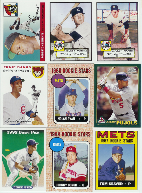 2006 Topps Rookie of the Week Complete 25 Card Set (Loaded with Hall of Famers such as Mantle, Clemente, Banks, Ryan, Ripken, Bench, Seaver, Jeter, Jackson, Pujols, Bonds, Clemens & more)