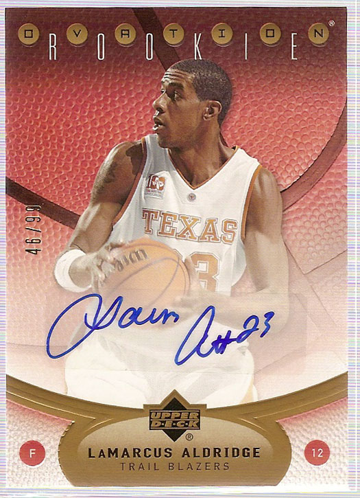 2006-07 Upper Deck Ovation Gold #93 LaMarcus Aldridge AU