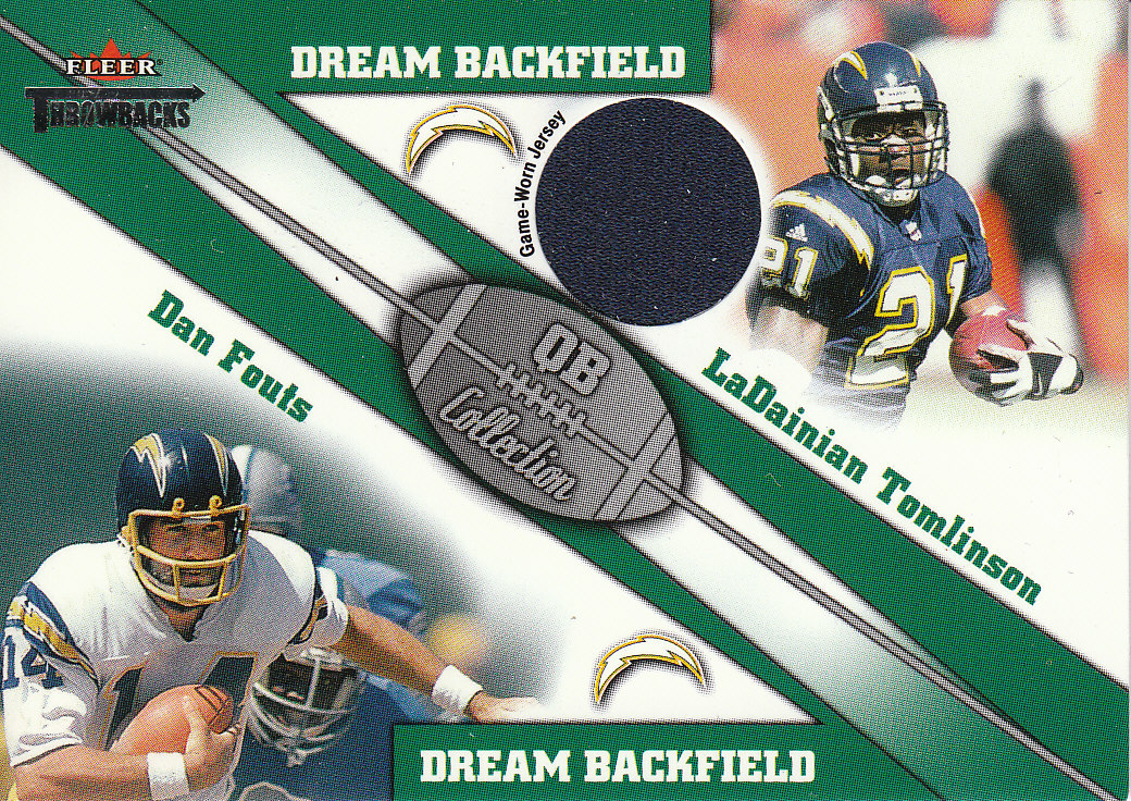 2002 Fleer Throwbacks QB Collection Dream Backfield Memorabilia #4 LaDainian Tomlinson JSY/Dan Fouts