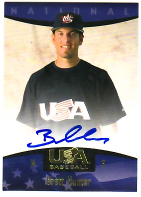 2008 USA Baseball National Team On-Card Signatures #68 Brett Hunter