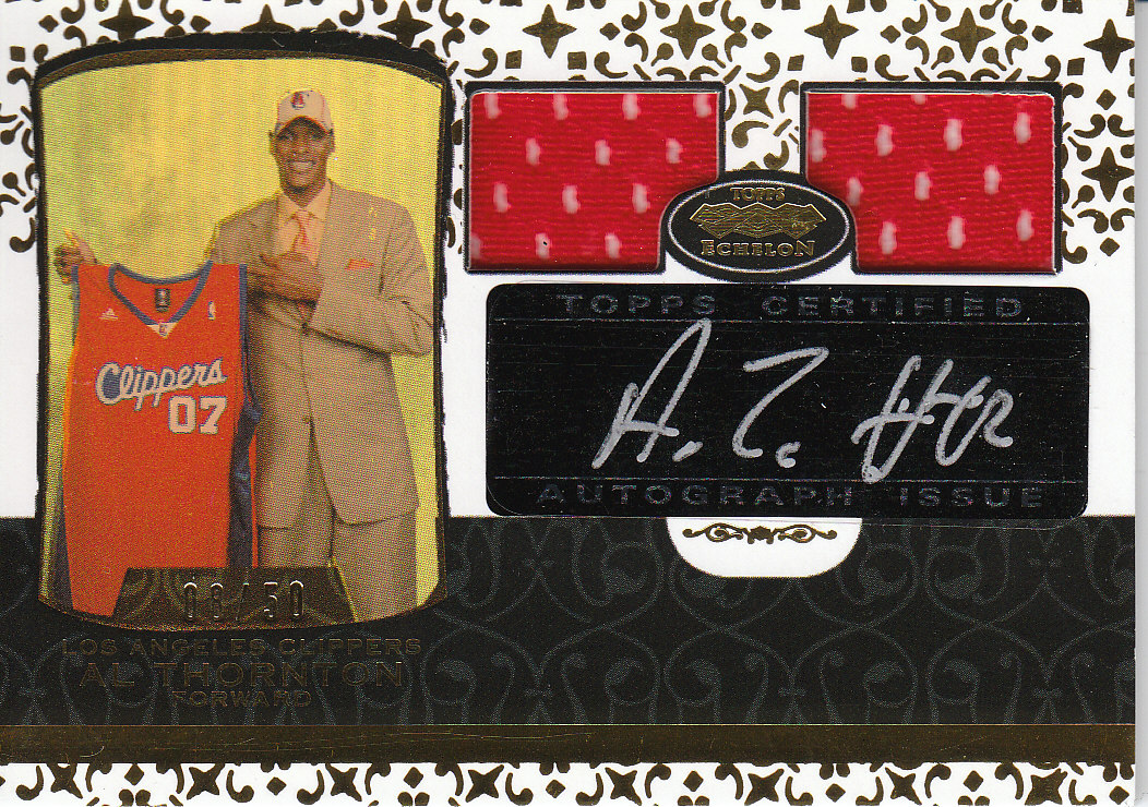 2007-08 Topps Echelon Rookie Autographs Dual Relics Gold #58 Al Thornton