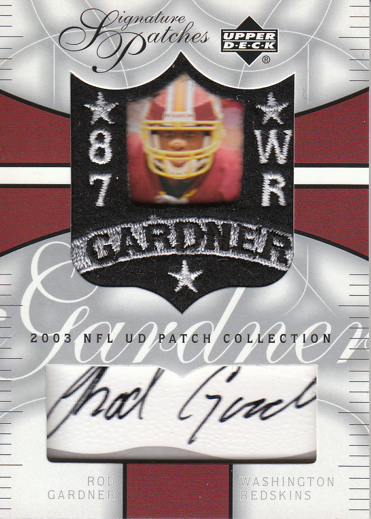 2003 UD Patch Collection Signature Patches #SPRG Rod Gardner