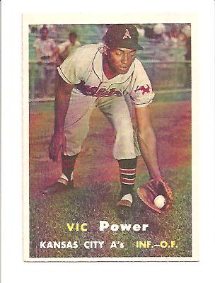 1957 Topps #167 Vic Power EXMT Actual scan