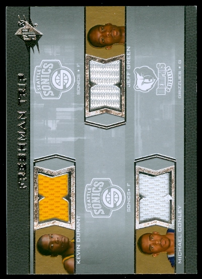 2007-08 SPx Freshman Orientation Triples #DGC Kevin Durant/Jeff Green/Michael Conley