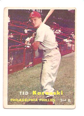 1957 Topps #27 Ted Kazanski